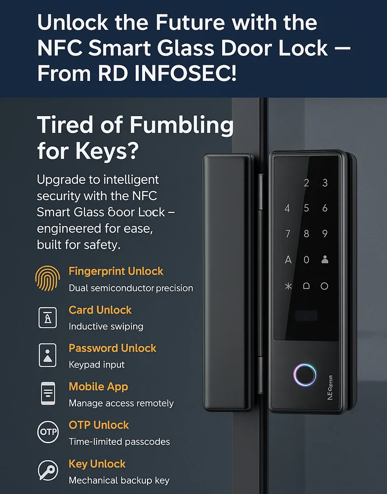 Autom8 WiFi Smart Biometric Glass Door Lock AG102